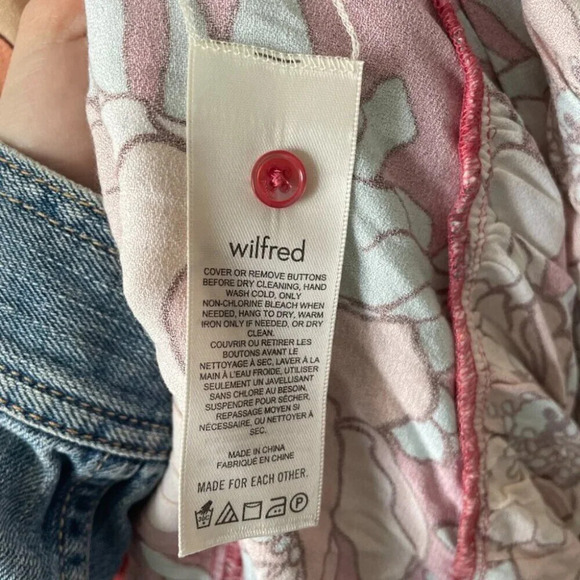 Aritzia Wilfred Lambrusco Tiered Mini Dress Dress Warm Red Subtle Mint Floral - Picture 8 of 9